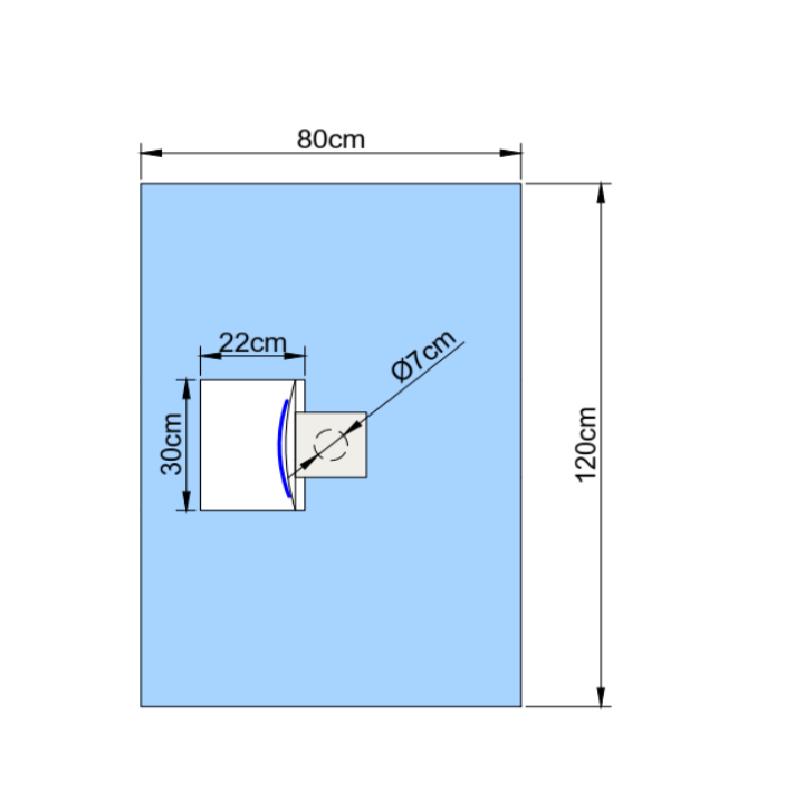Покриття операційне офтальмологічне 120 см х 80 см з адгезивним опер. отвором d=7 см та мішком приймальним (ламінований спанлейс - 68 г/м2) NUREL®